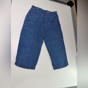 Vintage Y2K Lauren Ralph Lauren lrl blue Linen Pants capri cropped